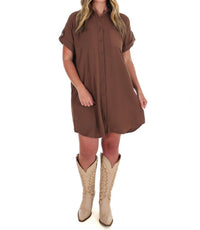 She + Sky - All the Reason Button Up Shirt Dress
