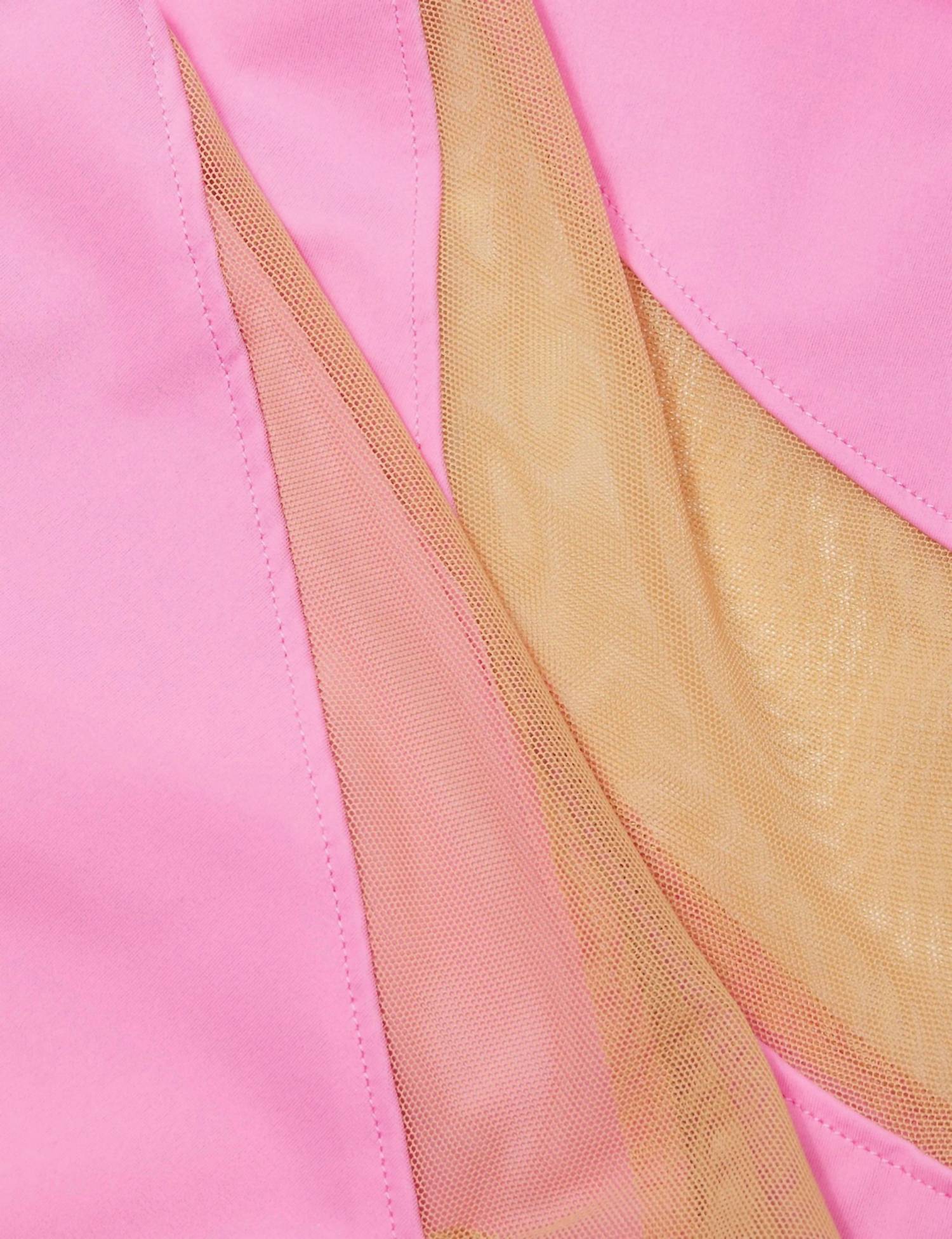 NORMA KAMALI Mio Mesh Cut Out One Shoulder Swimsuit in candy pink - women's swimwear - view 4