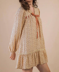Very J - Floral Printed Front Bow Mini Dress