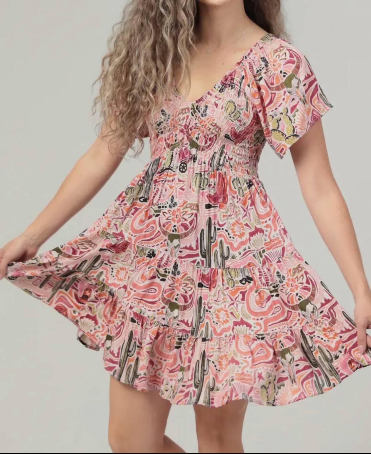 Angie - Ophelia Short Sleeve Smocked Doice Dress
