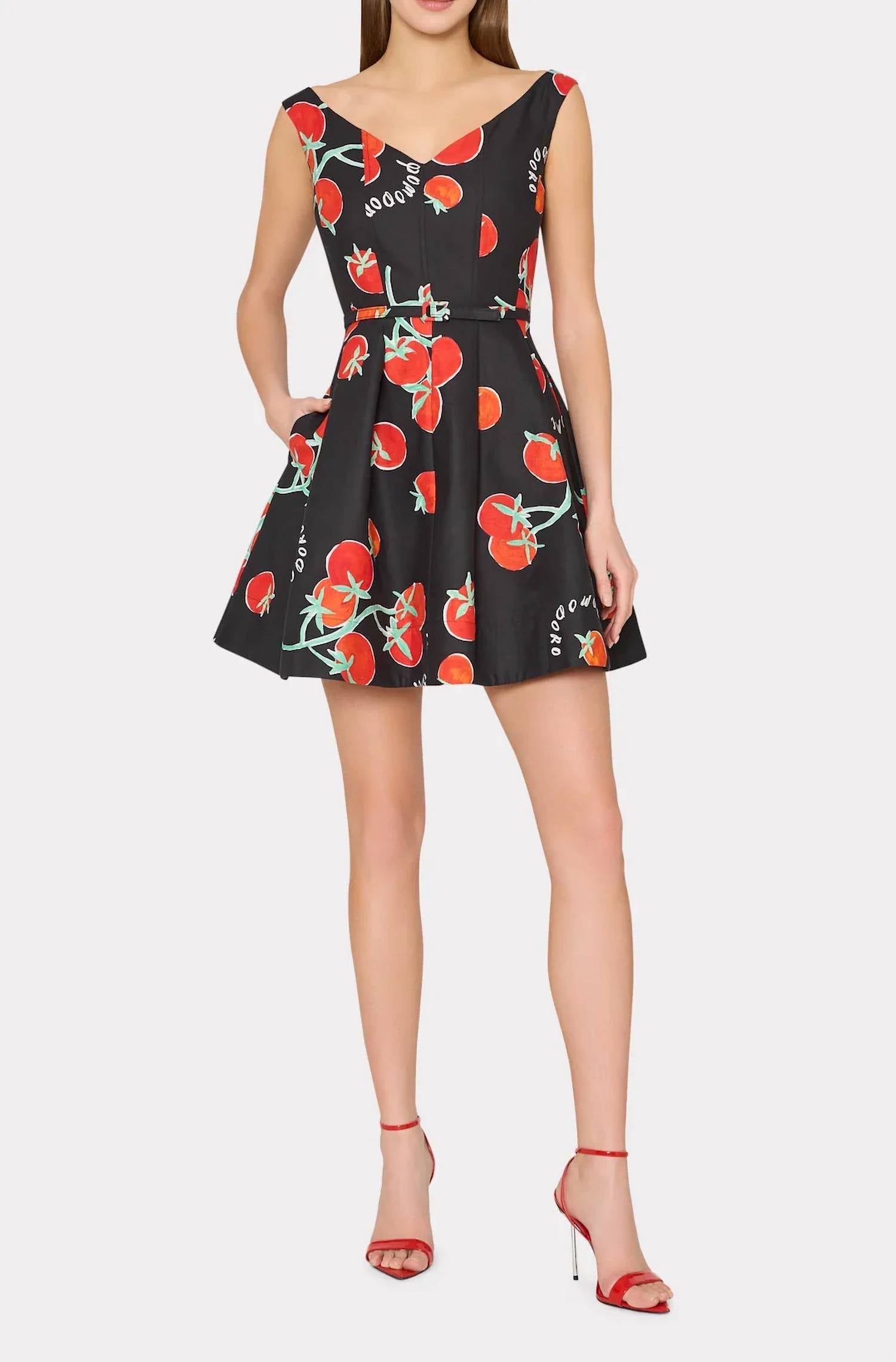 Milly - Peggy Off The Shoulder Printed Mini Dress