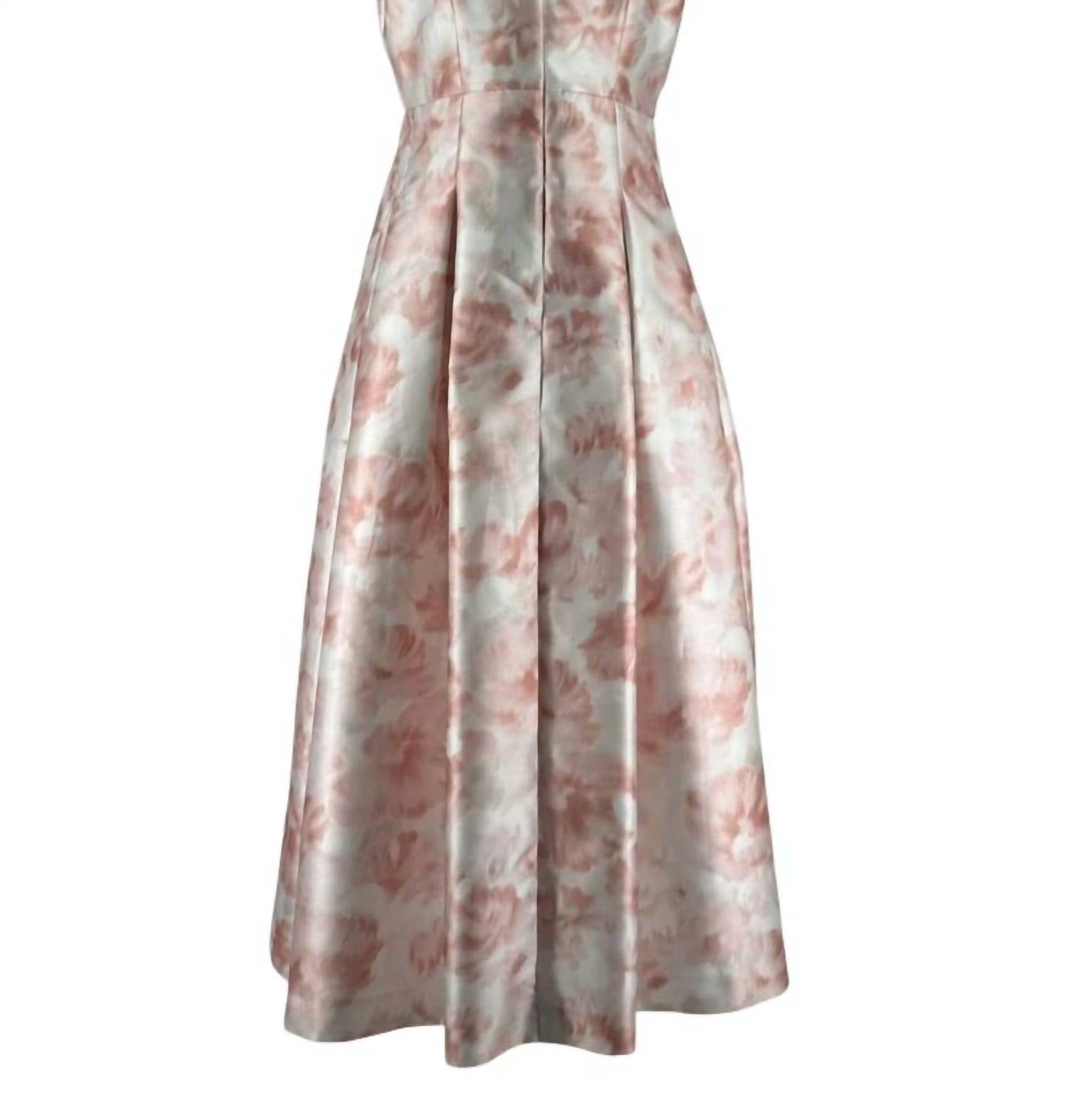 SACHIN & BABI Sleeveless Plunge Neck Floral Gown in blush - women's dress - view 5