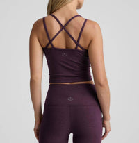BEYOND YOGA Spacedye Get Across Tank Top in eggplant purple heather - women's tank top - alternate view
