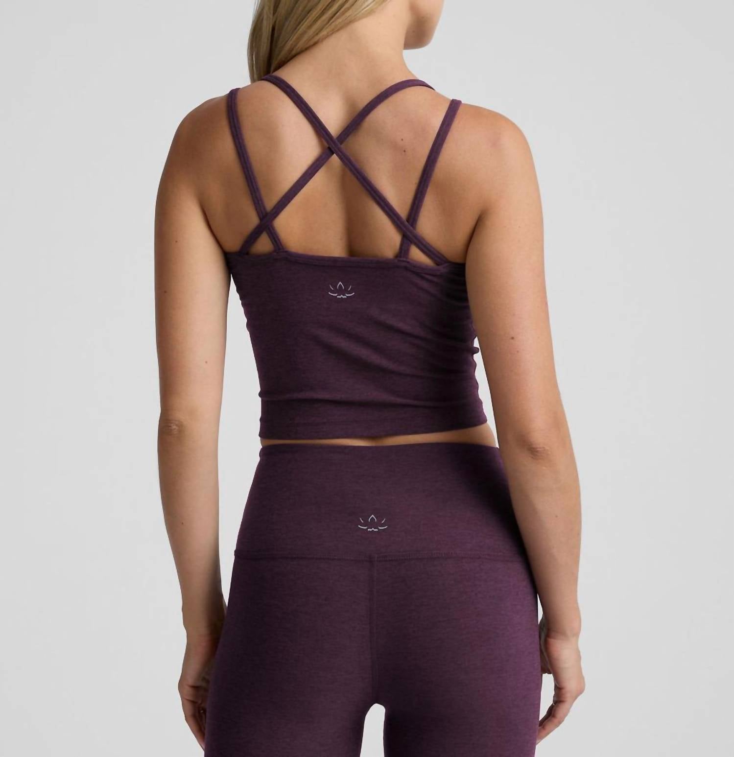 BEYOND YOGA Spacedye Get Across Tank Top in eggplant purple heather - women's tank top - alternate view