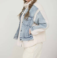 Joa - Sherpa Mixed Media Zip Up Jacket