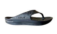 Telic Unisex Energy Flip Flop in midnight black white splash - item