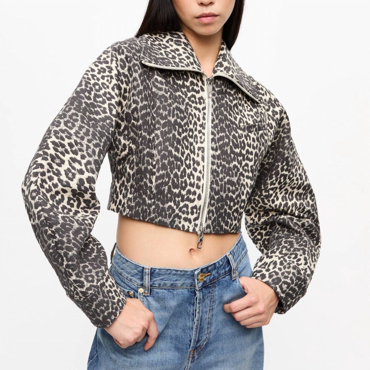 Ganni - Curve Sleeve Cropped Jacket