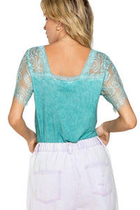 Pol - Somebody to Love Lace Sleeve Tee