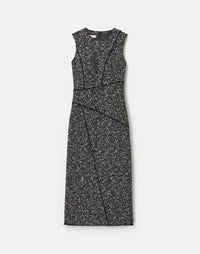 Lafayette 148 Bouclé Tweed Sheath Dress With Fringed Seam in black multi - women's dress - view 4