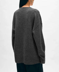 White + Warren Cashmere Luxe Pocket Cardigan in graphite - women's cardigan - detail view