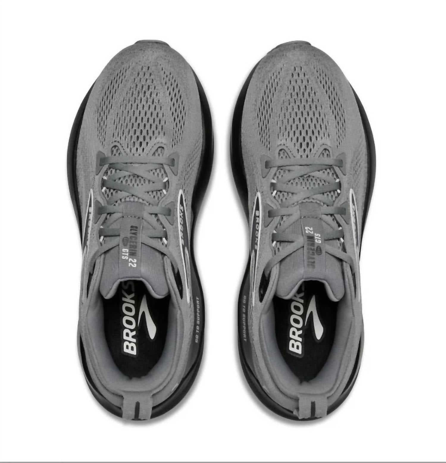 BROOKS Men's Glycerin Gts 22 Shoes in gray ebony bluewash - men's shoe - view 5