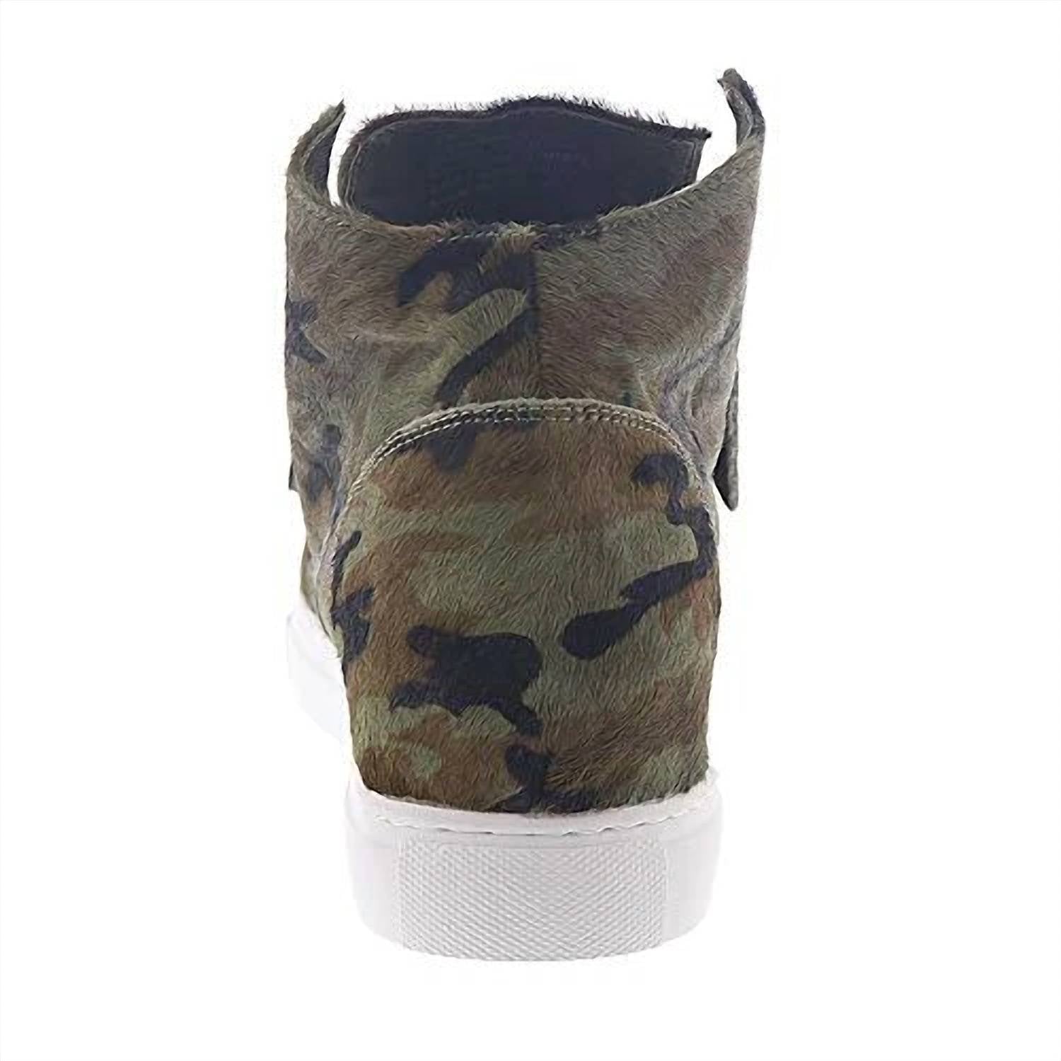 ALL BLACK Women's Fur Top & Zip Wedge Sneakers in camouflage - women's shoe - alternate view