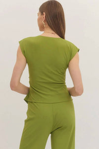 Entro - Chateau Cap Sleeve Wrap-style Top