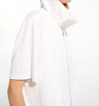 Joseph Ribkoff - Shirred Collar Zip Up Cocoon Vest