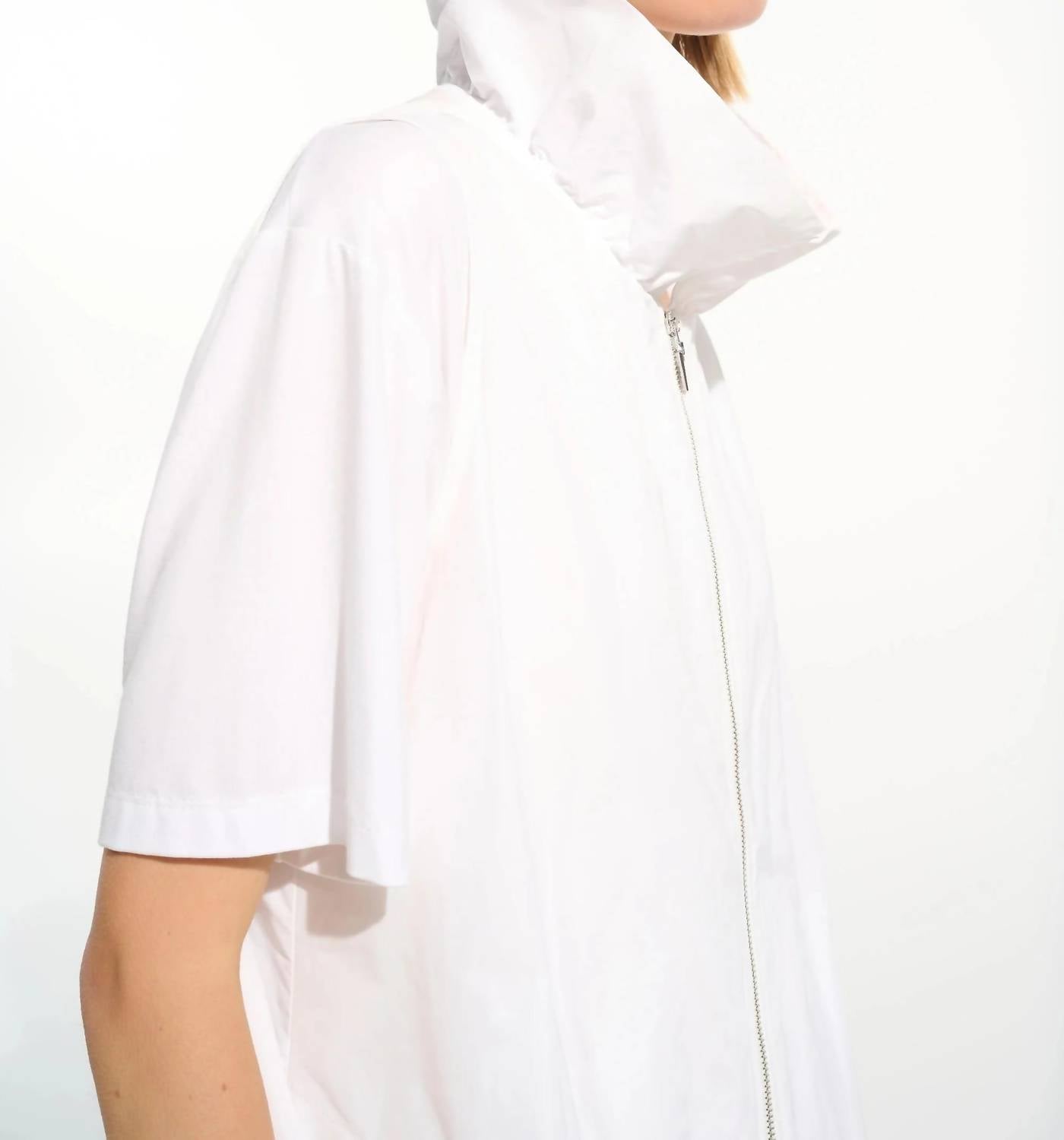 Joseph Ribkoff - Shirred Collar Zip Up Cocoon Vest