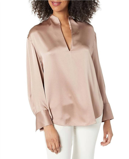 Vince - SPLIT NECK LONG SLEEVE TOP