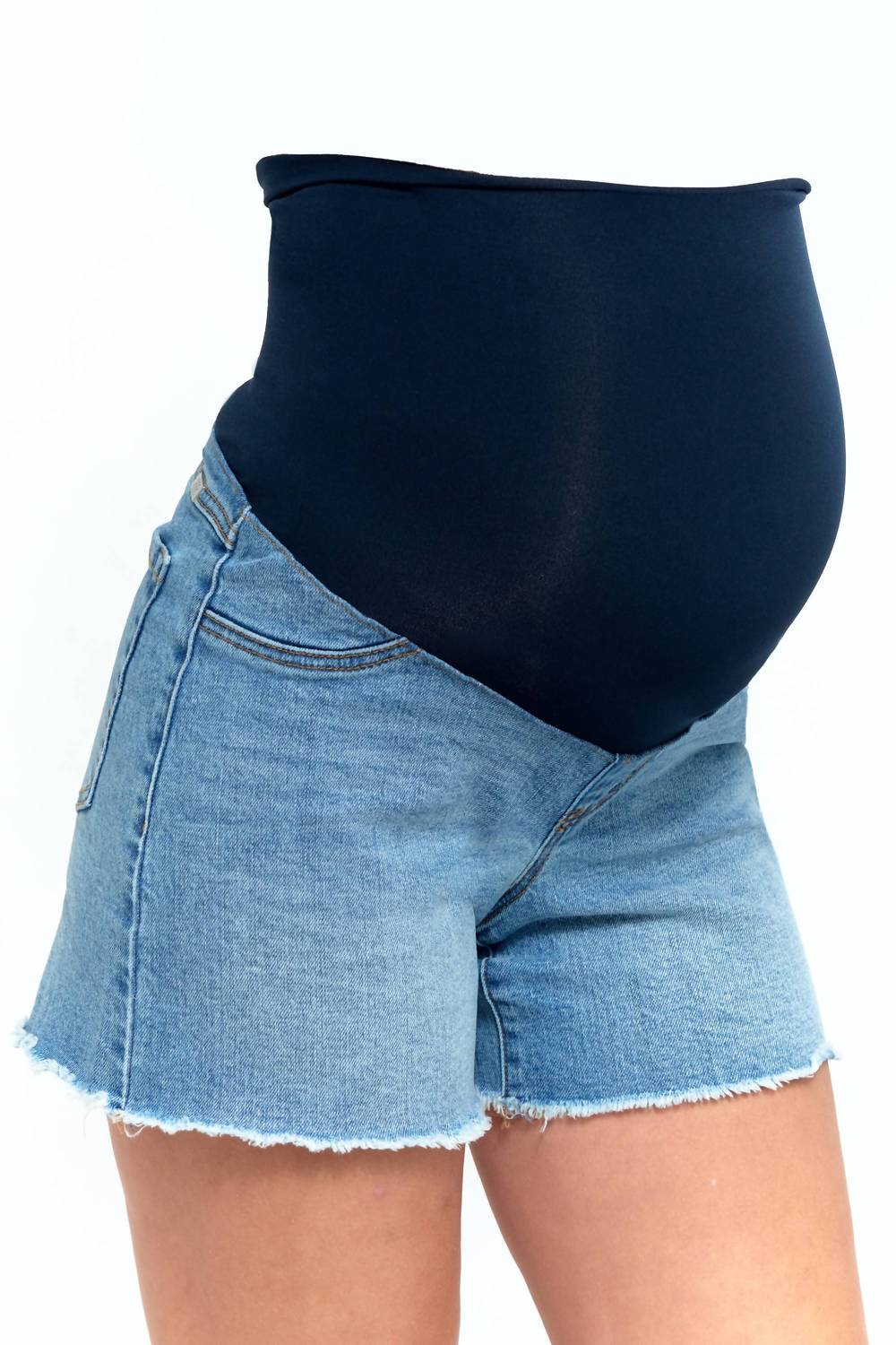 1822 Denim - Jean Shorts With Bellyband - Maternity