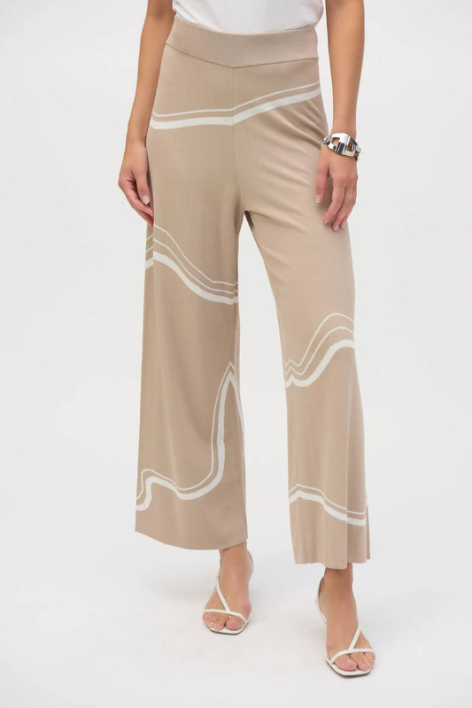 Joseph Ribkoff - Wavy Stripes High Waist Wide Leg Pants
