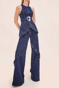ALEXIS Reed Fitted Sleeveless Top in navy - women's shirt - alternate view