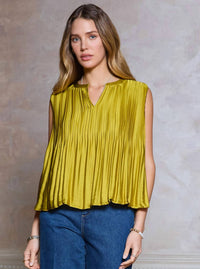Current Air - Pleated Sleeveless Cropped Top