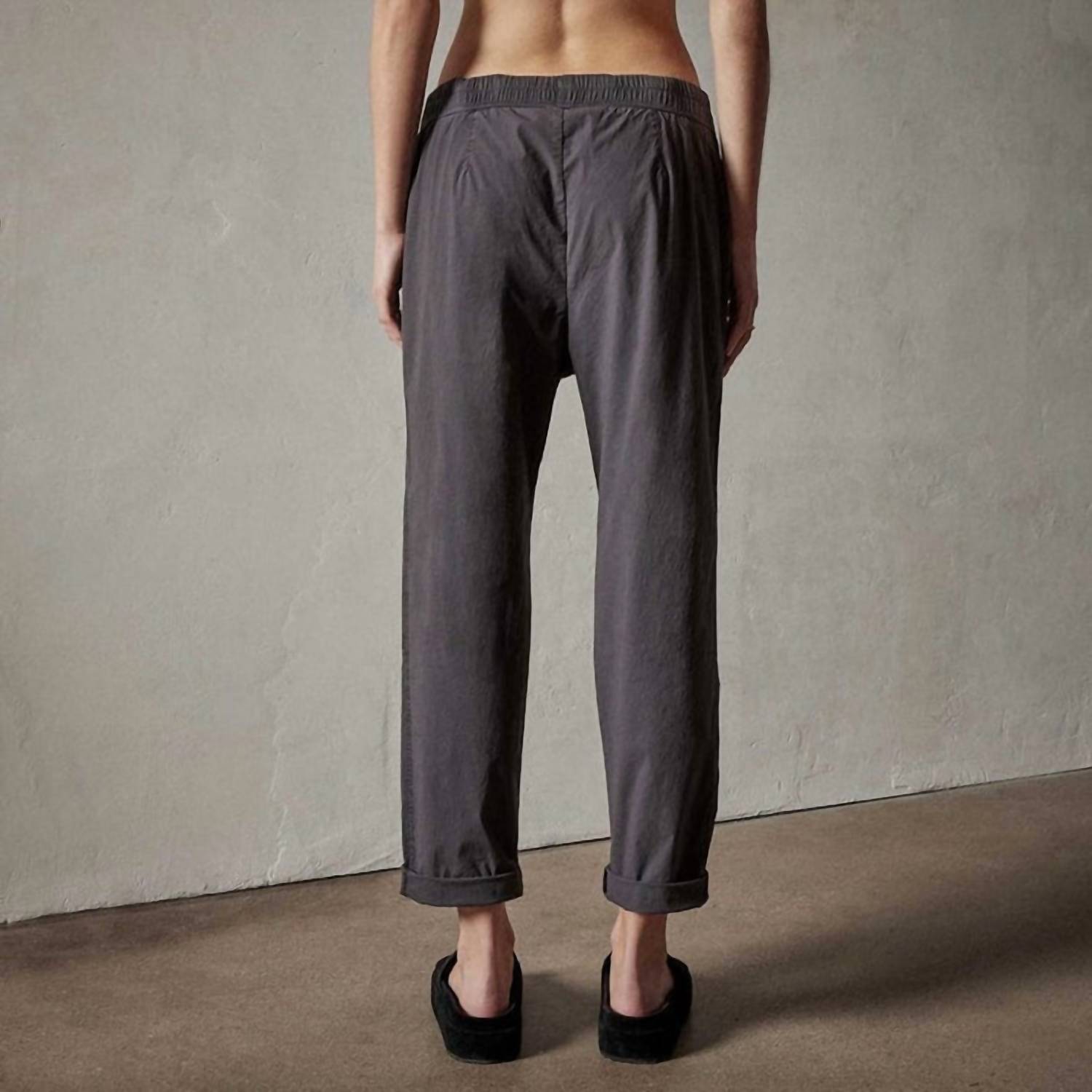 JAMES PERSE Garment Dye Linen Soft Drape Pants in blue noir pigment - women's pants - alternate view