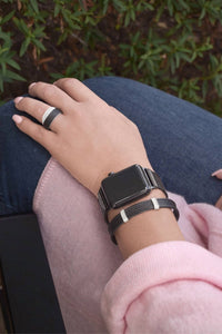 ALOR Women's Peekaboo Ring in black - women's jewelry - detail view