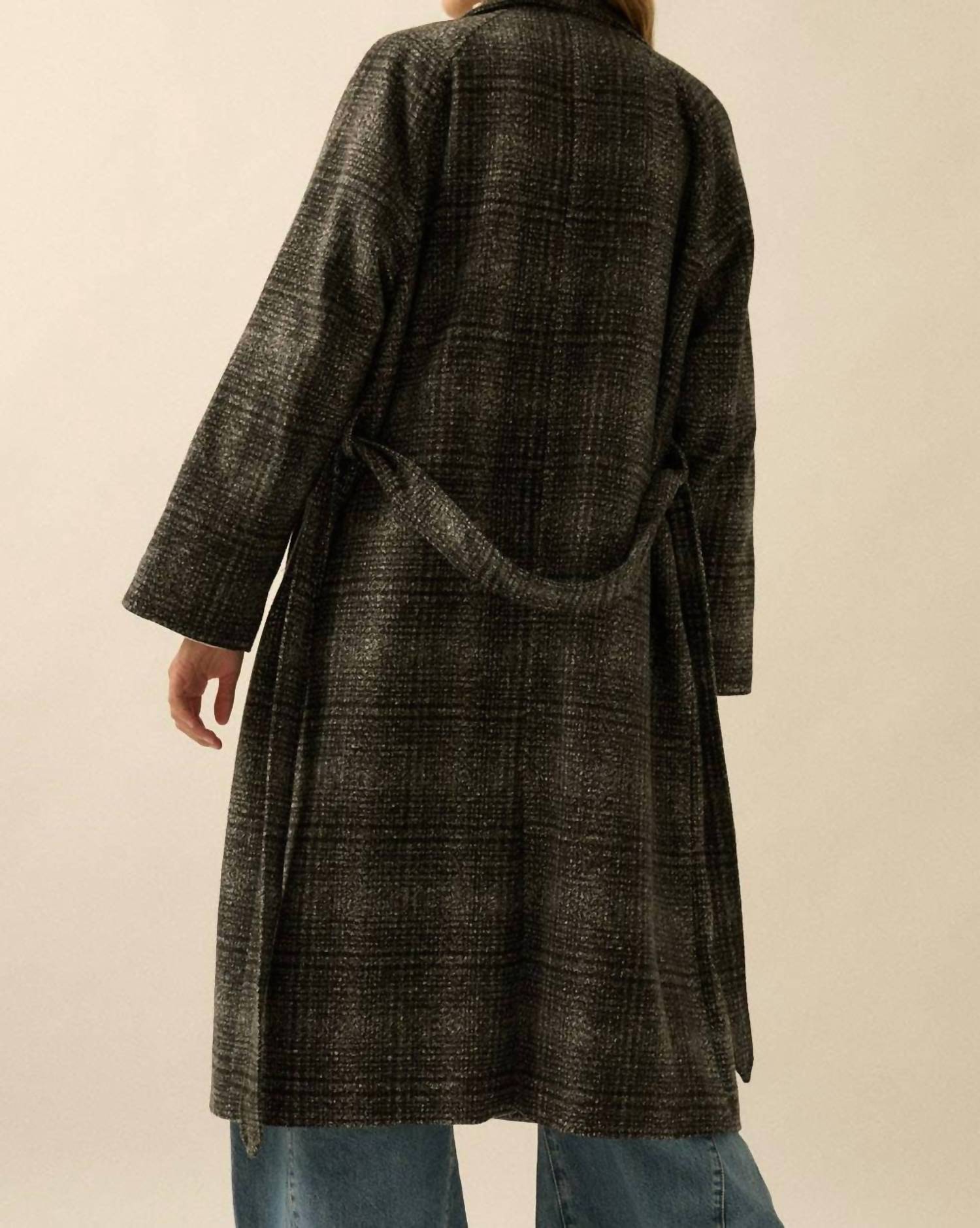 Promesa - Refined Plaid Belted Coat
