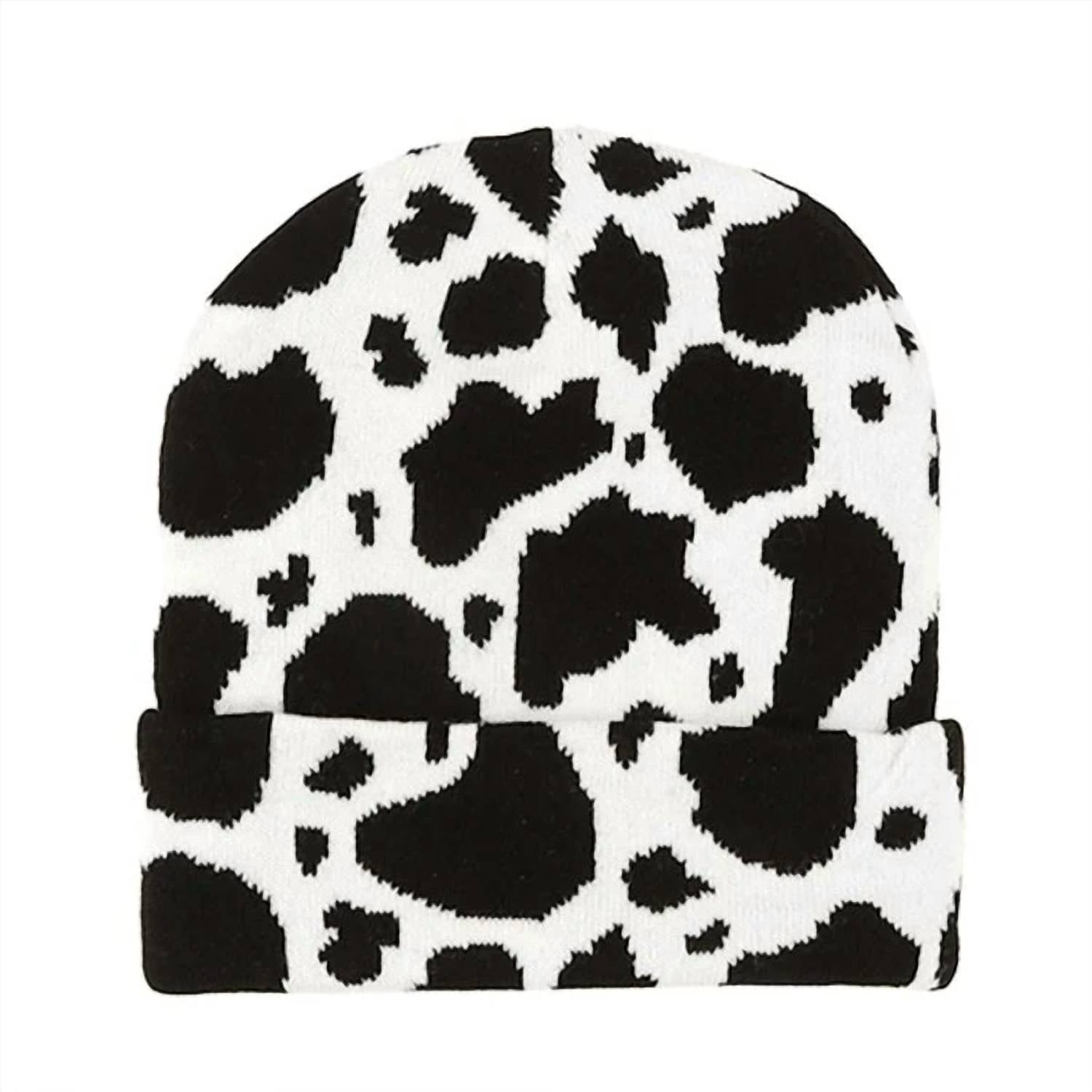 Judson & Company - Women's Western Cow Print Knit Beanie
