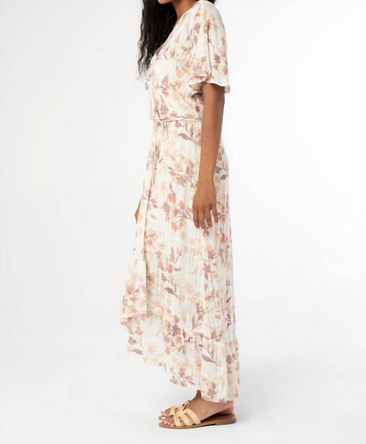 Lovestitch - Floral Flutter Sleeve Wrap Dress