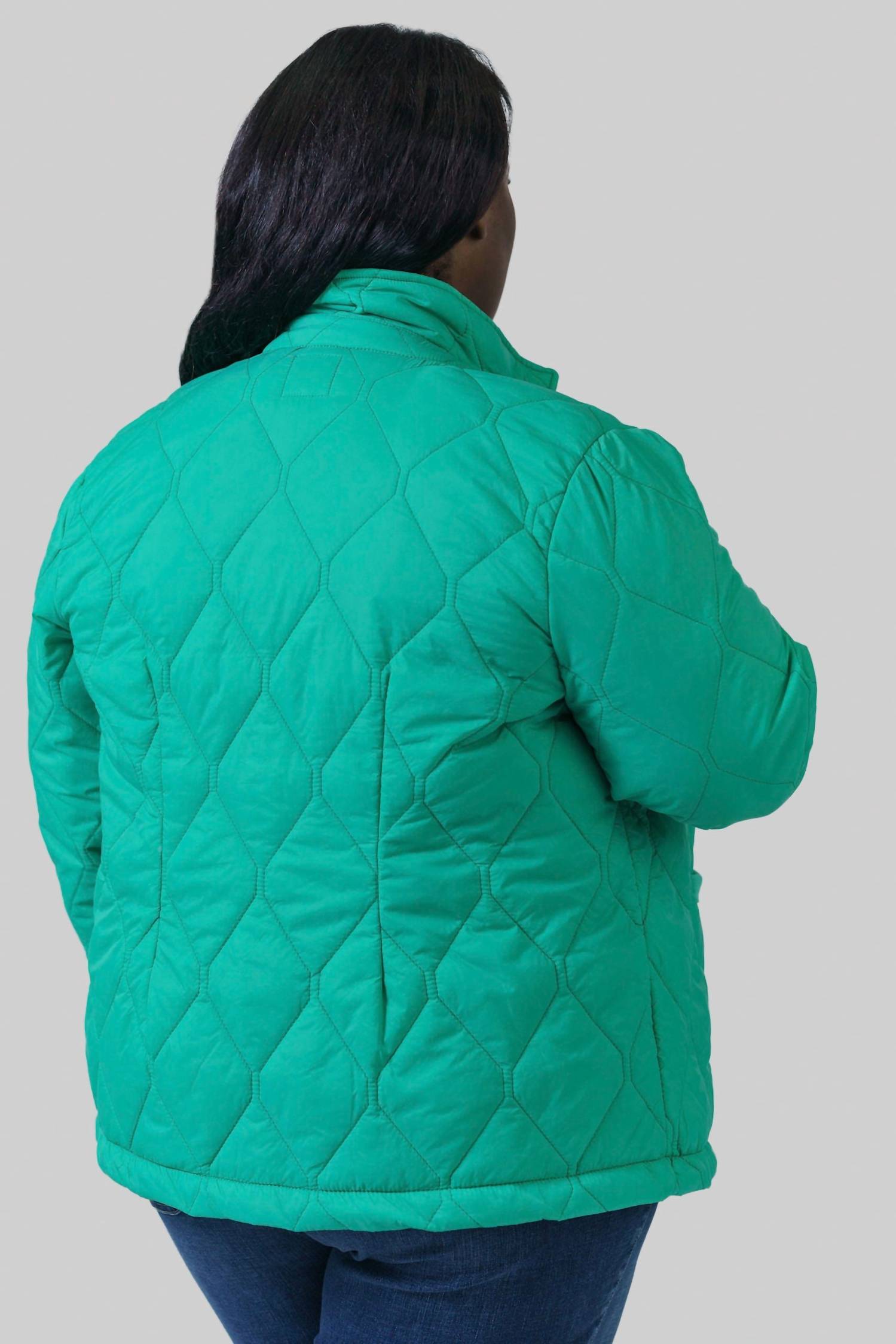 Nic + Zoe - Knit Trim Puffer Jacket - Plus Size