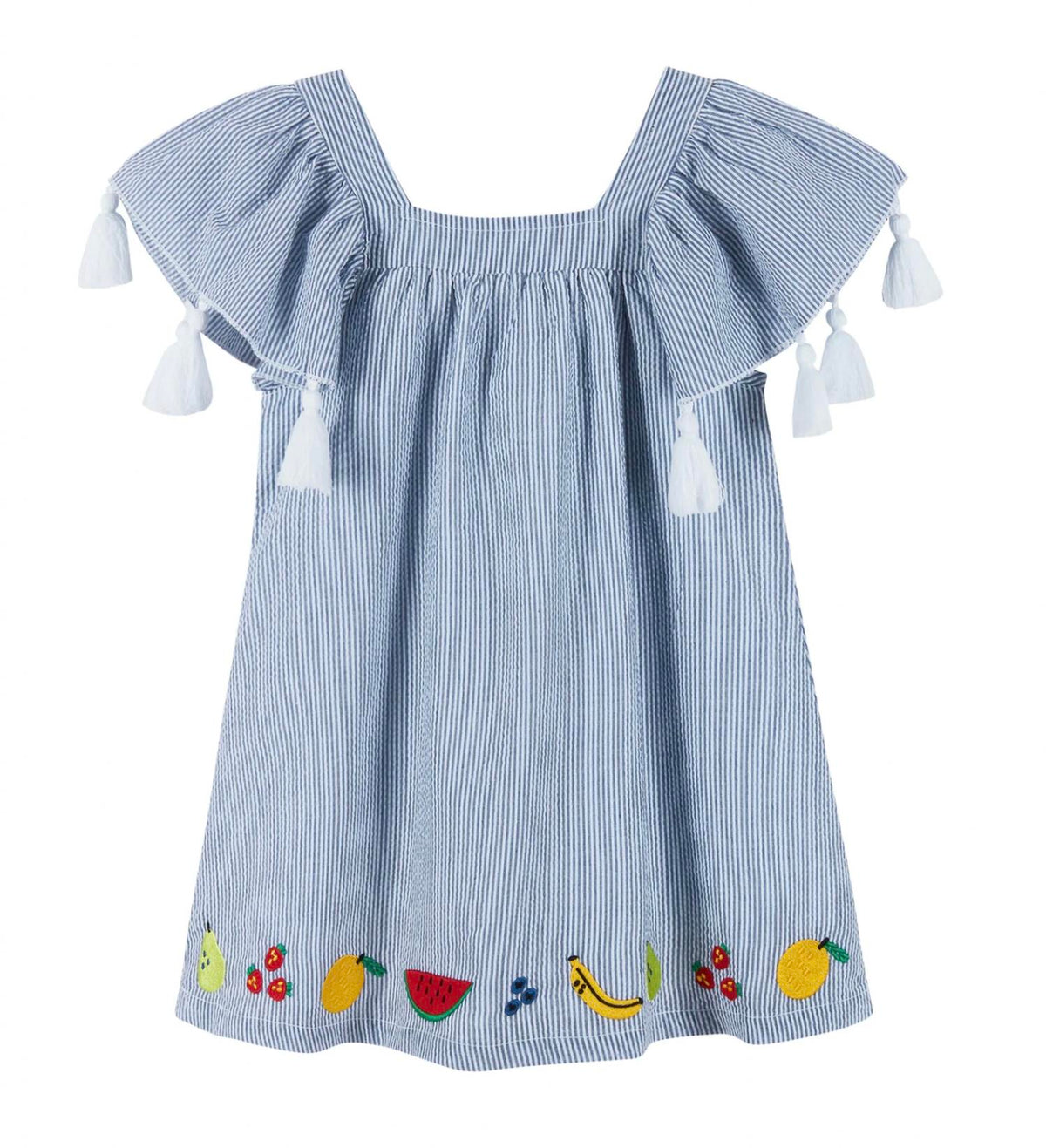 Andy & Evan - Girl's Embroidered Seersucker Dress