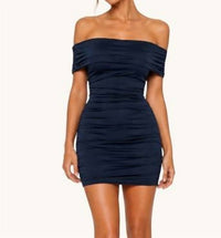 Velvet By Graham & Spencer - Off Shoulder Ruched Mini Dress