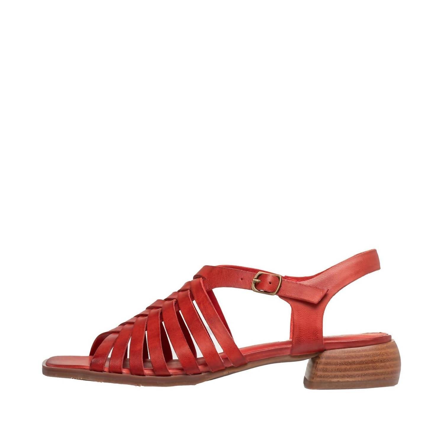 Antelope Women's Leni Open Toe Woven Leather Sandals in red - women's sandal - alternate view
