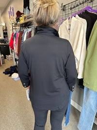 Lulu-B Button Up Collar Shirt in black - women's shirt - detail view