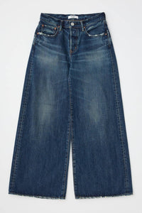 Moussy Mcdavid Straight Baggy Jeans in dark blue - women's jeans - alternate view