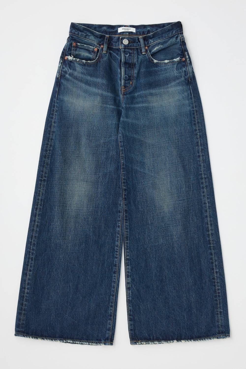 Moussy Mcdavid Straight Baggy Jeans in dark blue - women's jeans - alternate view