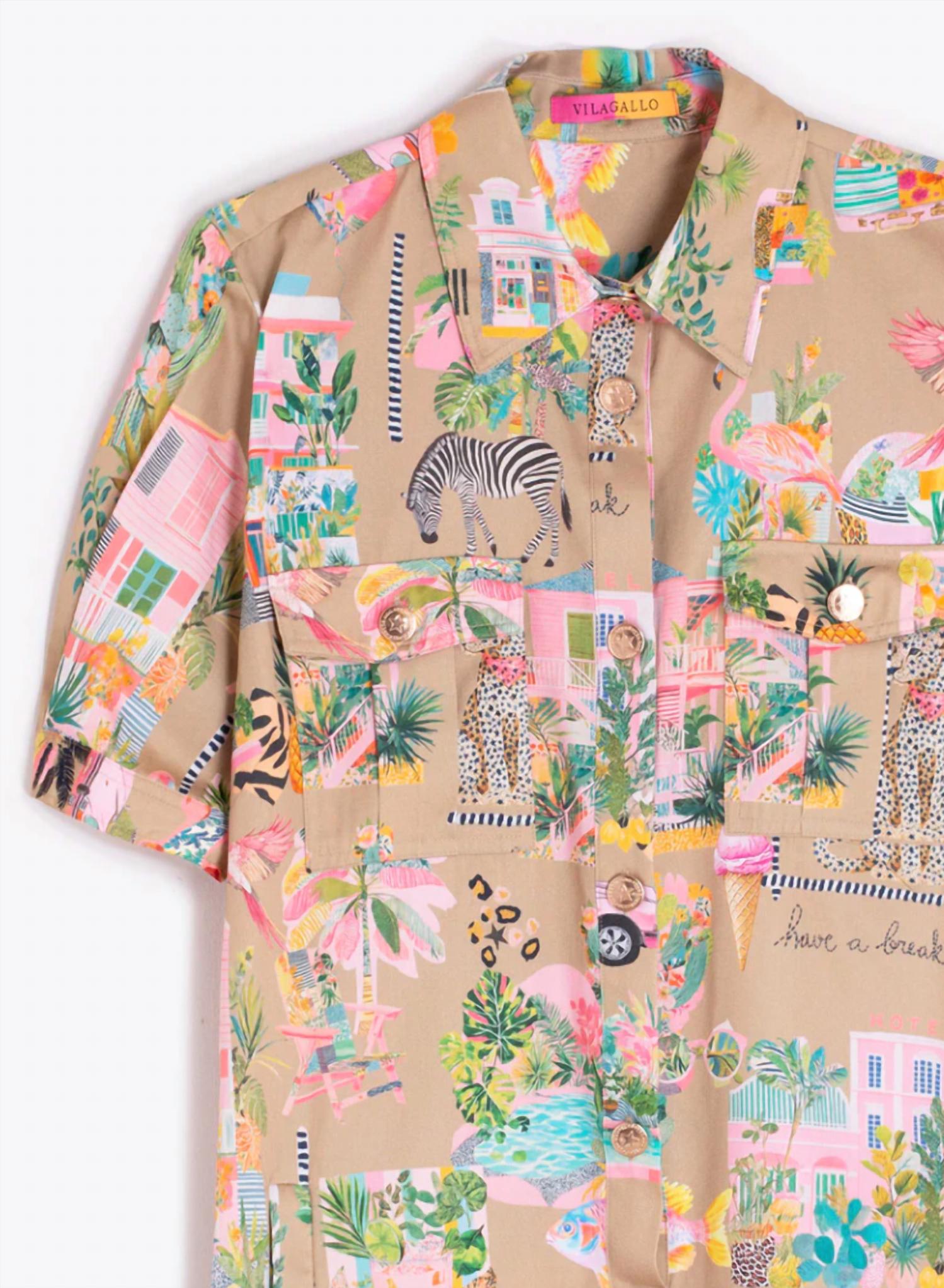 Vilagallo Short Shirt Dress in california - women's dress - alternate view