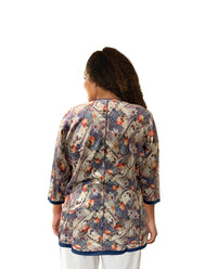 On The Plus Side - Notched V-Neck Anaise Tunic - Plus