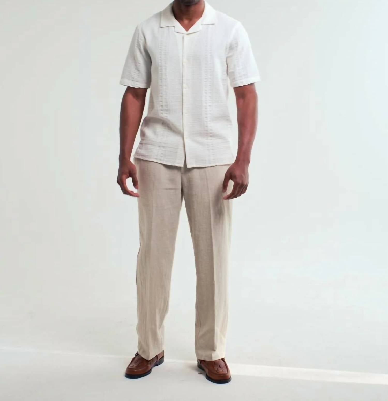 Wax London - Didcot Double-weave Seersucker Short-sleeve Shirt