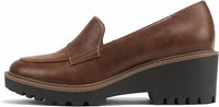 SODA Women's Smart Wedge Loafer in cognac - women's flats