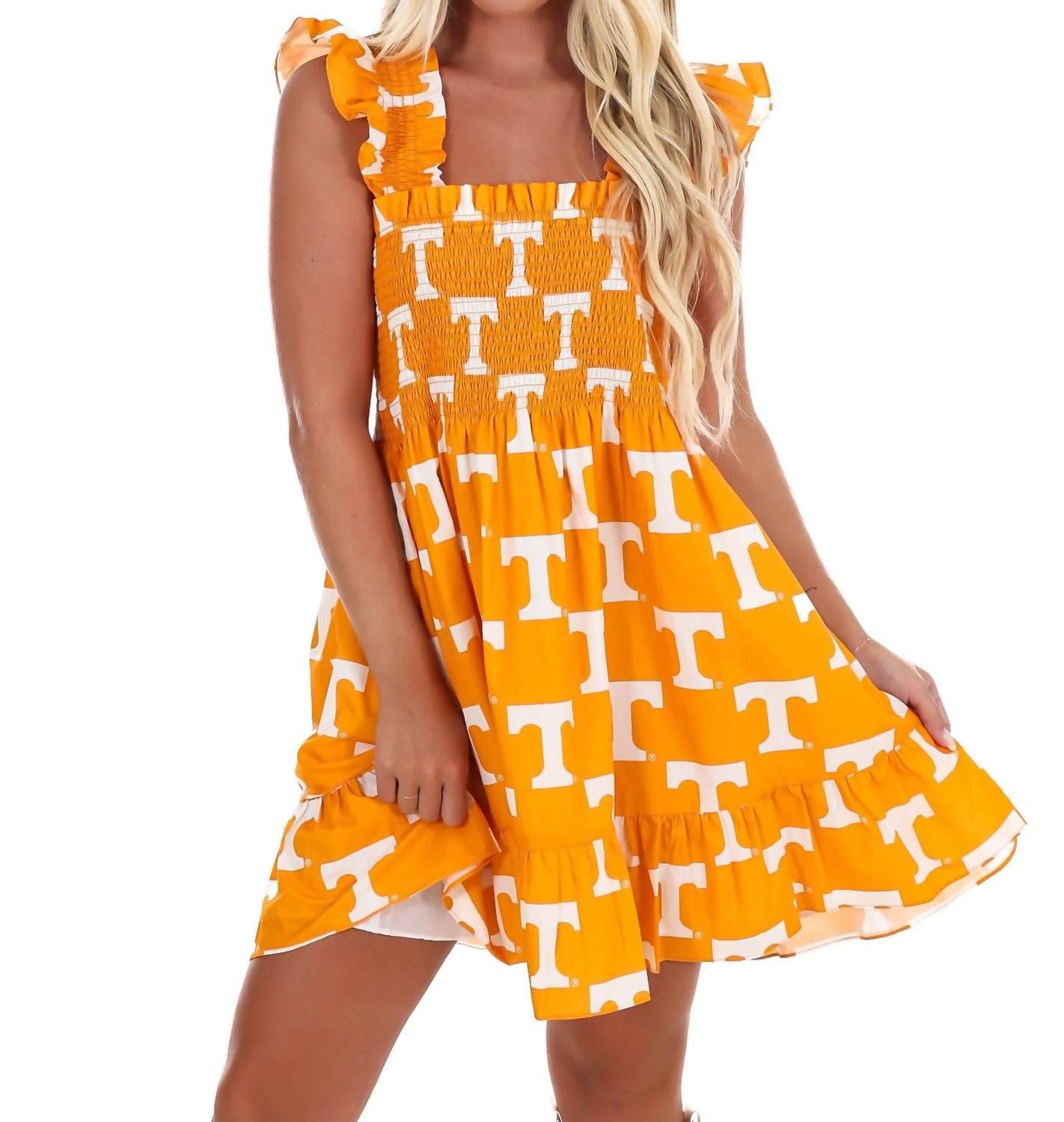 Stewart Simmons - University Of Tennessee Poplin Smocked Mini Dress
