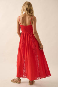 Promesa - Crochet Lace and Crepe Panel Maxi Dress