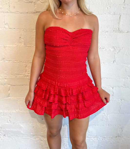 Day + Moon - Mia Smocked Ruffle Romper Dress