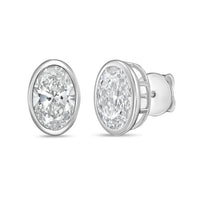 Diana M Jewels - Women's Oval Lab-grown Diamond Stud Earrings (2.00 Tcw) - Classic