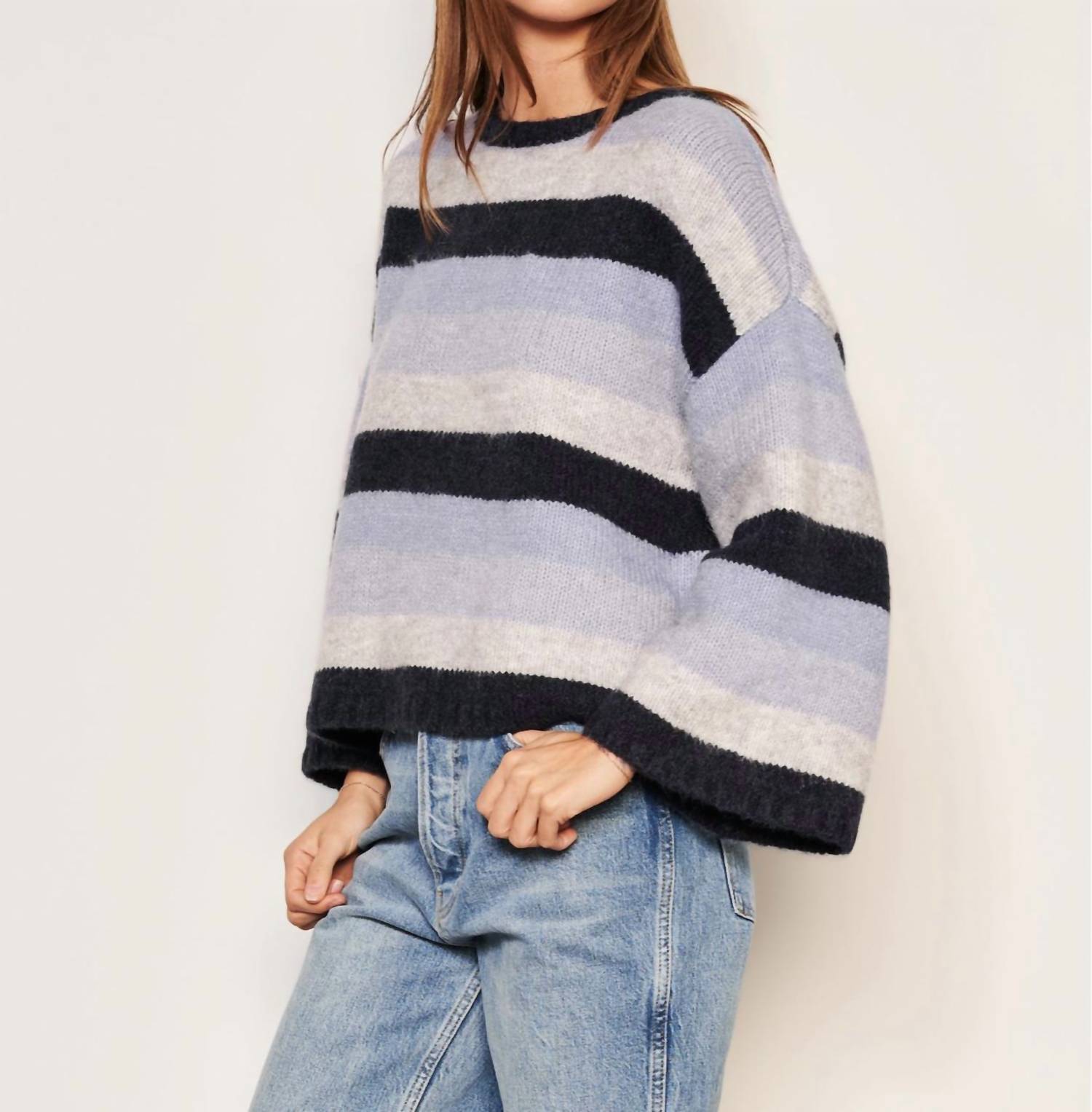 Sundry - CROPPED STRIPE SWEATER