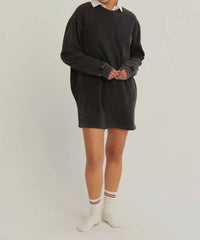 Double Zero Everyday Ease Sweatshirt Dress in black - women's dress