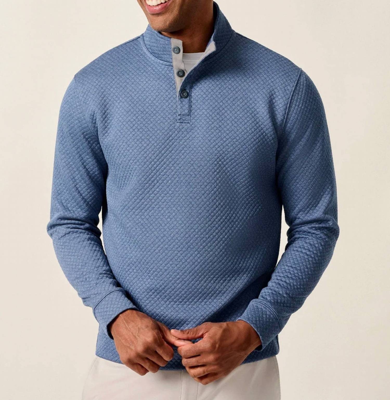 Johnnie-O - Rockwells Diamond-Quilted Henley Pullover
