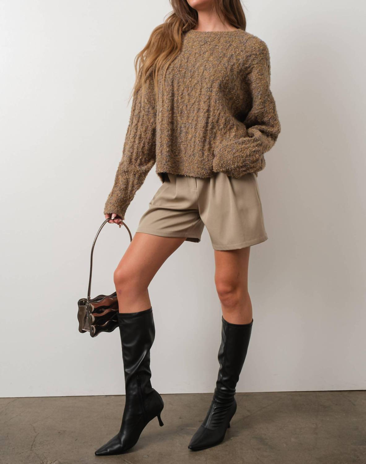 Pretty Garbage - Boucle Cable Knit Sweater