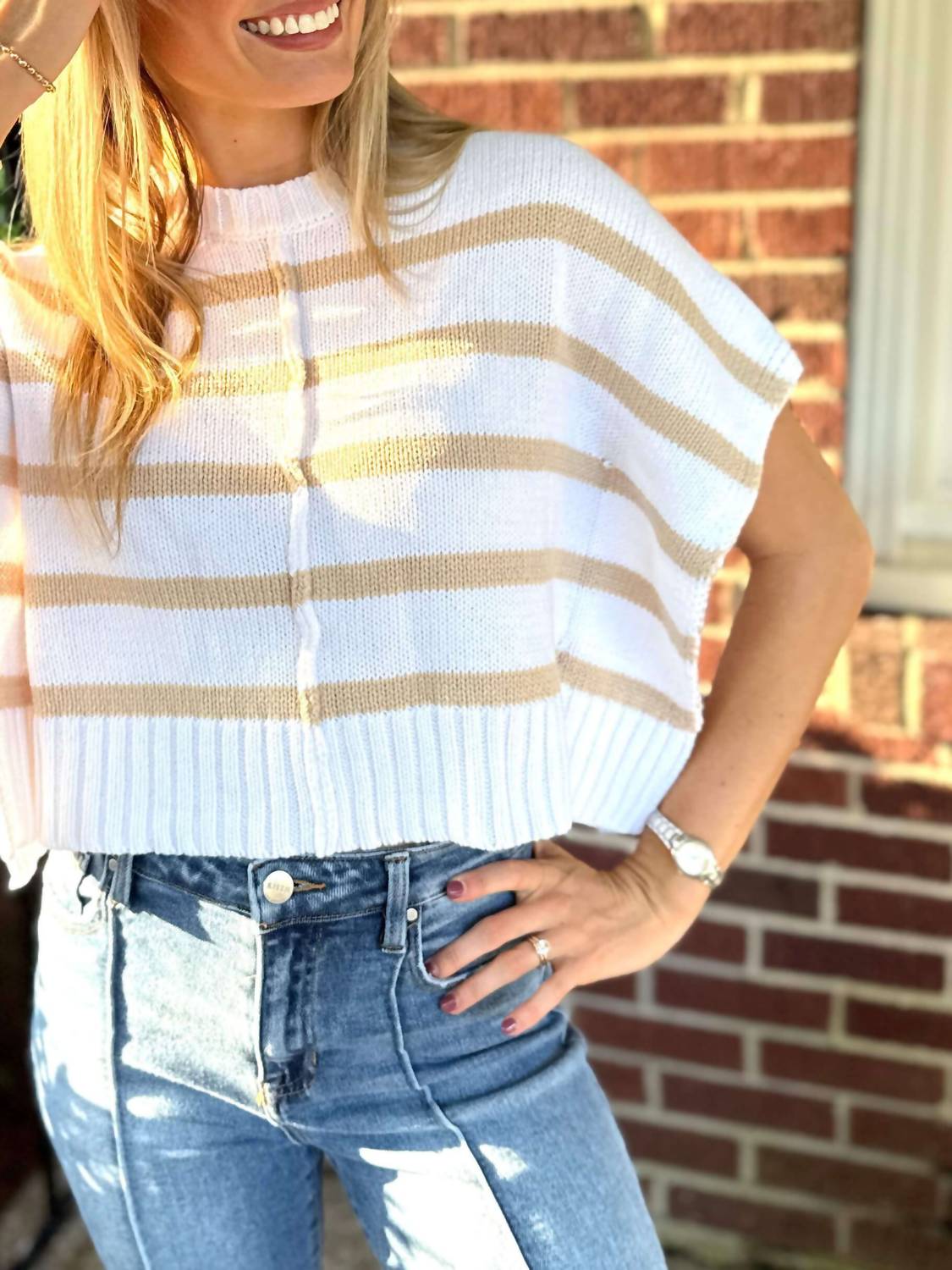 Cloud Ten - Brayley Crop Sweater Vest