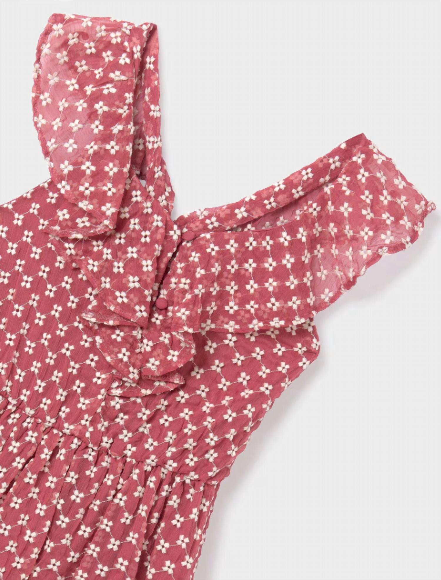 Mayoral - Girl's Cinnamon Embroidered Dress
